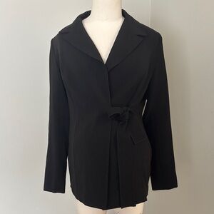 Rhonda Maternity Tie Front Black Blazer Size Small